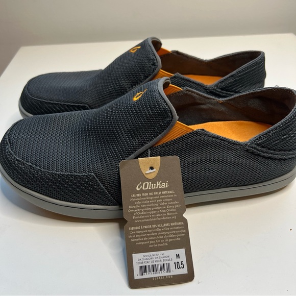 OluKai Nohea Mesh Comfort Shoes Mens 10.5 Gray Slip On Drop In Heel New - Picture 5 of 14